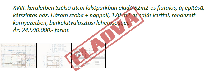 XVIII. ker. 2 szintes ház